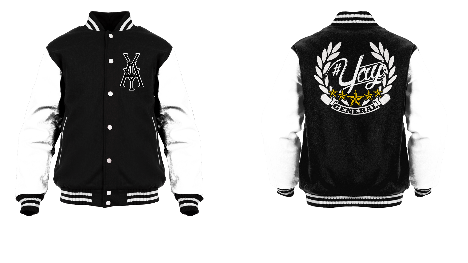 General Yay Monogram Logo Varsity Jacket – FOUR KINGS LTD