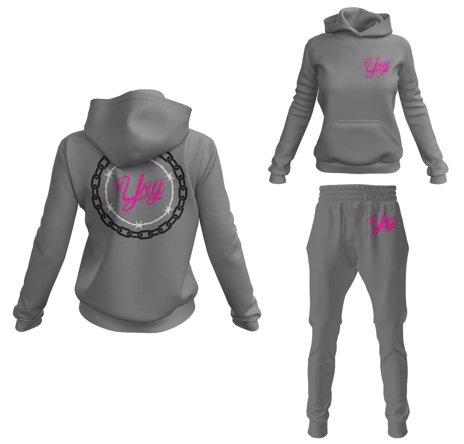 Women's Classic Chain and Barbed Yay Pullover Sweatsuits