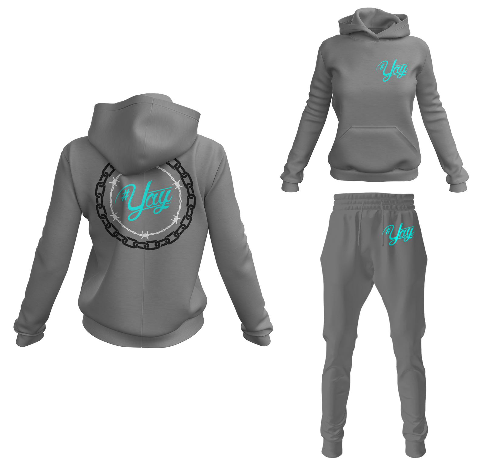 Women's Classic Chain and Barbed Yay Pullover Sweatsuits