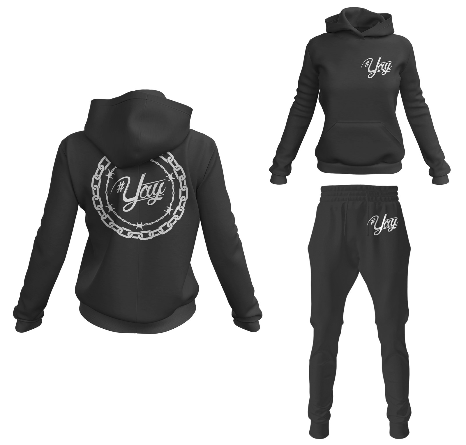Women's Classic Chain and Barbed Yay Pullover Sweatsuits