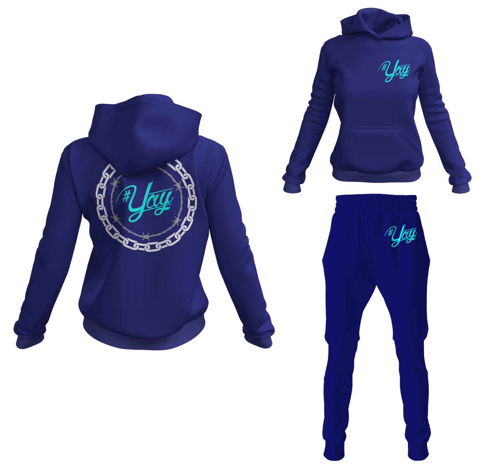 Women's Classic Chain and Barbed Yay Pullover Sweatsuits