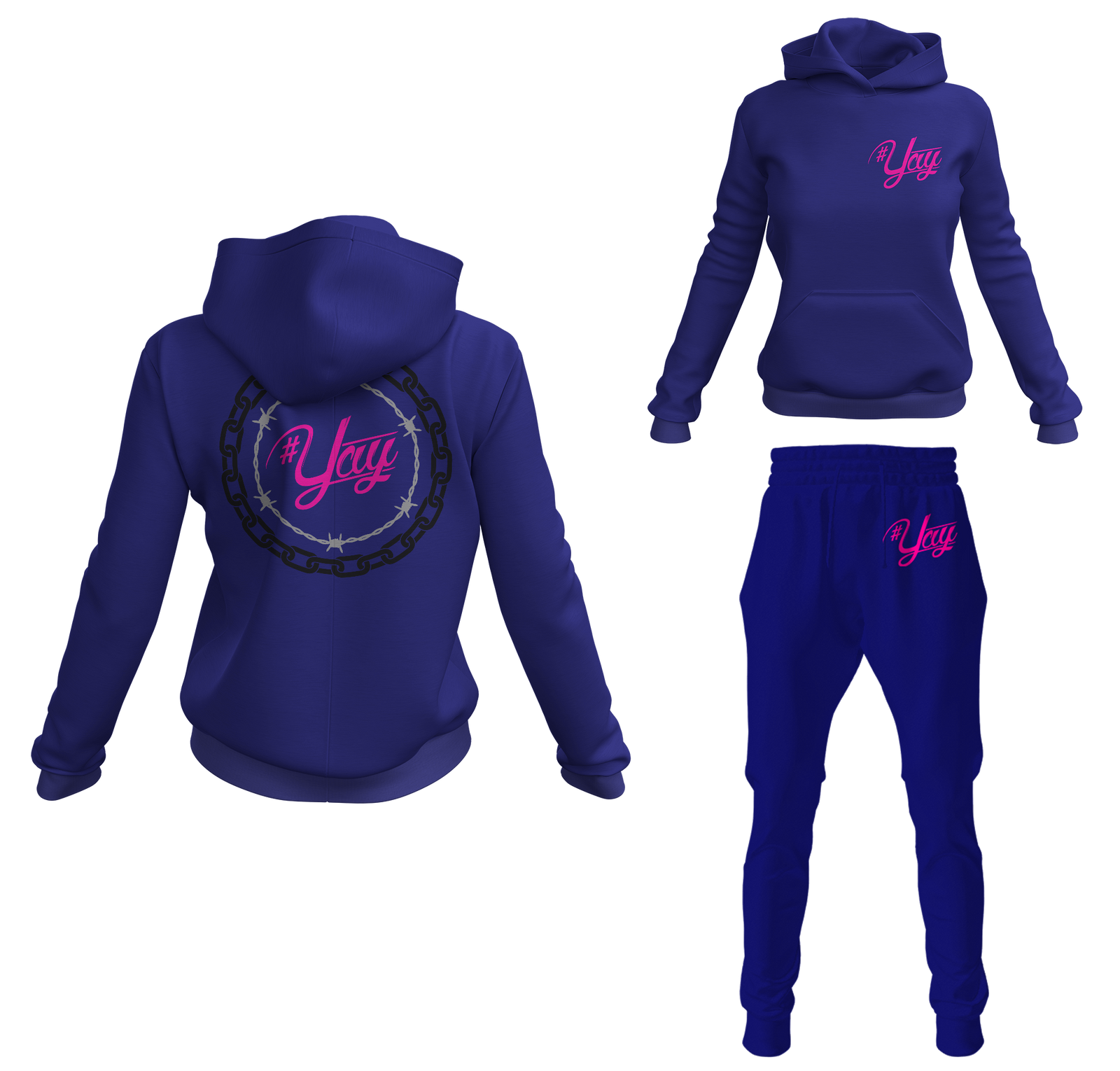 Women's Classic Chain and Barbed Yay Pullover Sweatsuits