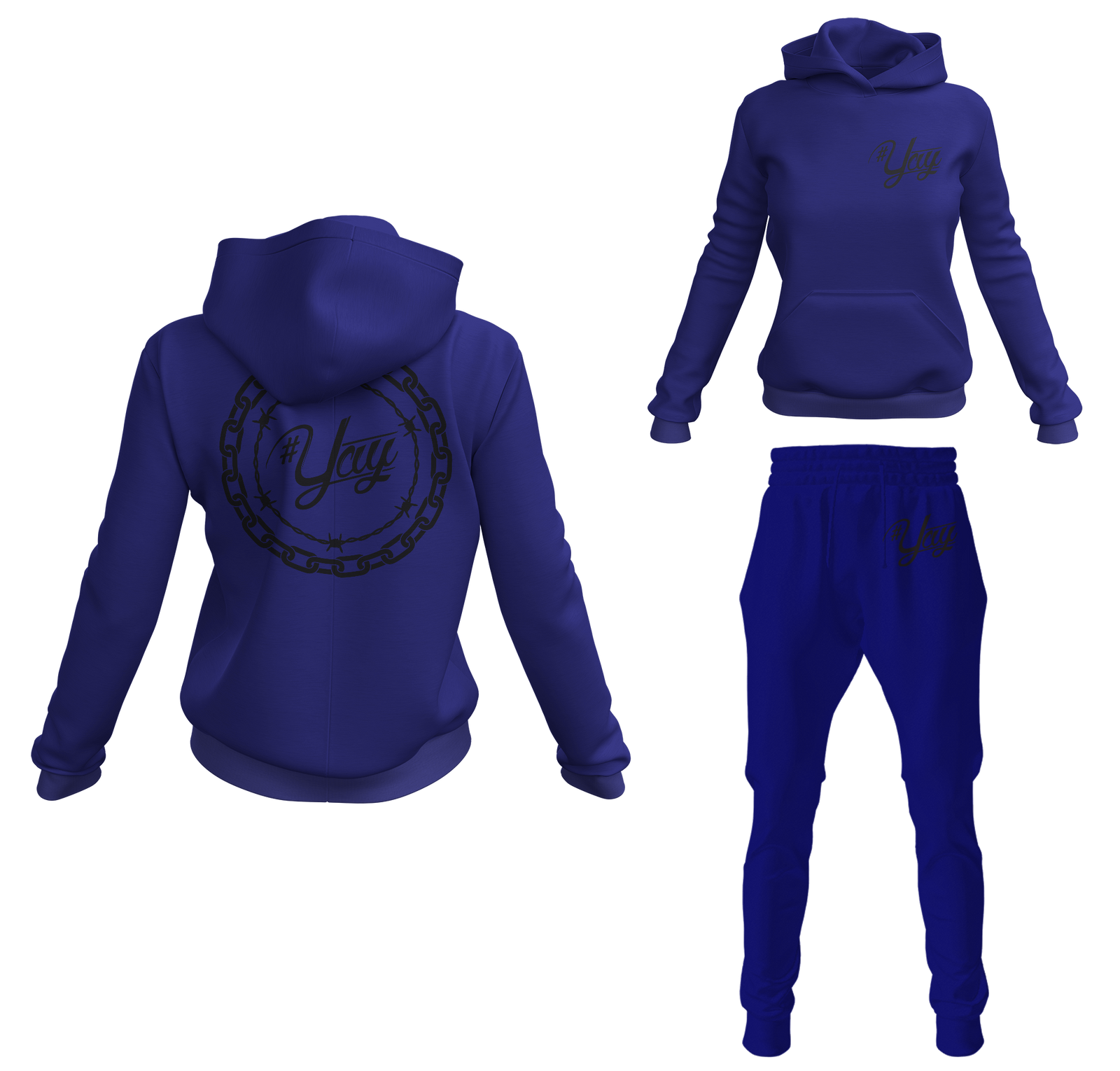 Women's Classic Chain and Barbed Yay Pullover Sweatsuits