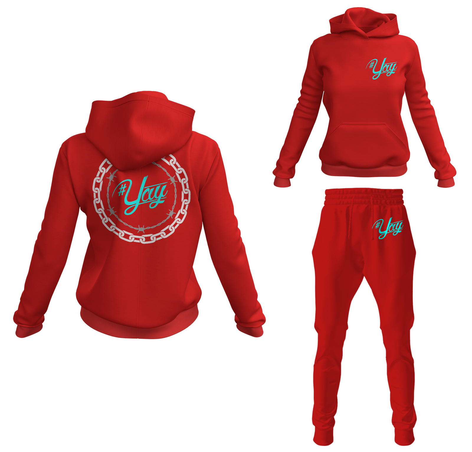 Women's Classic Chain and Barbed Yay Pullover Sweatsuits