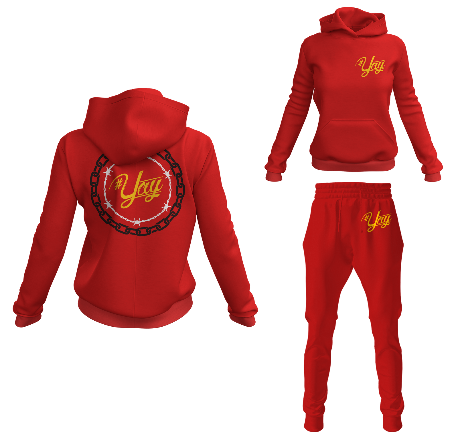 Women's Classic Chain and Barbed Yay Pullover Sweatsuits