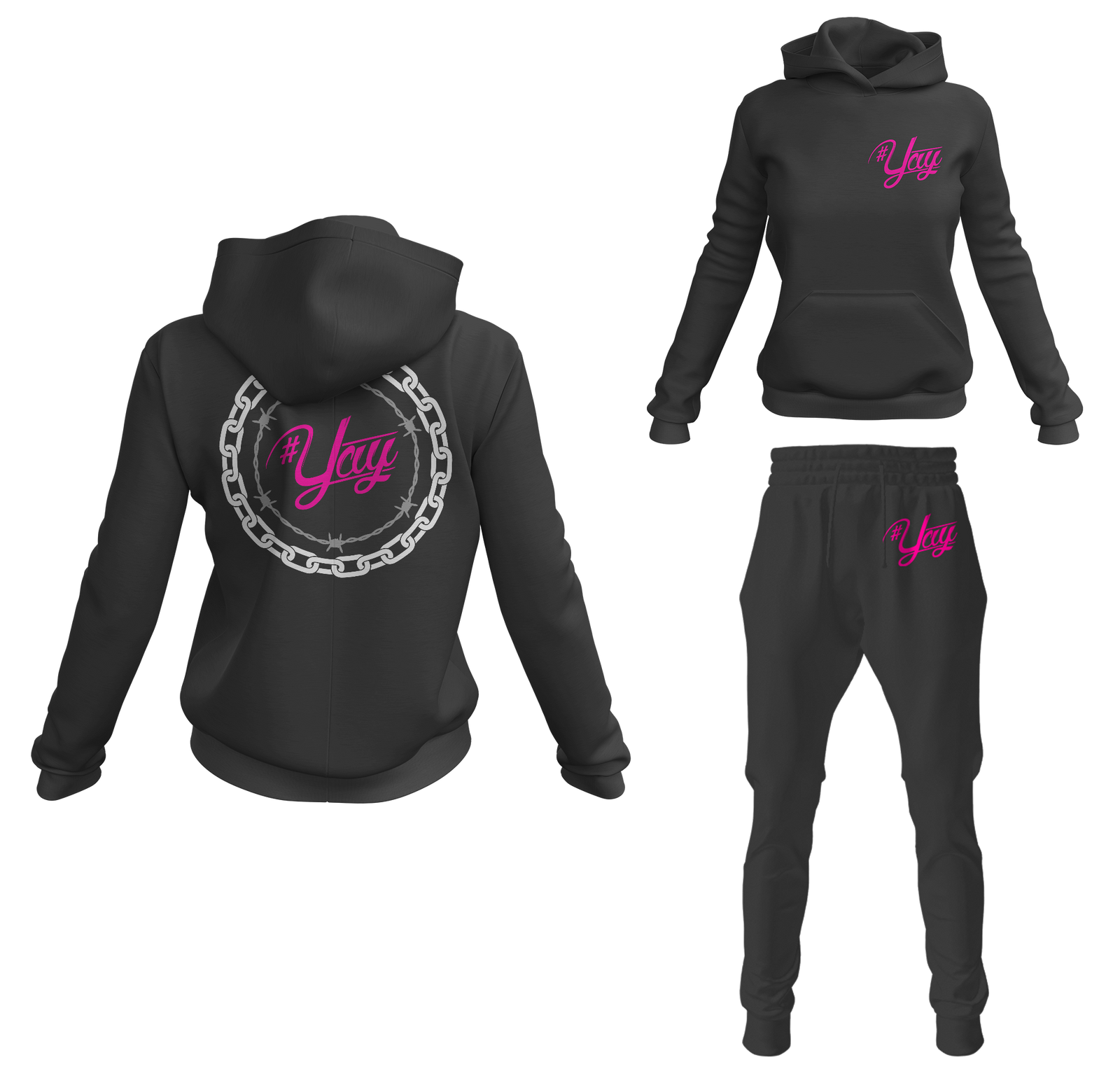 Women's Classic Chain and Barbed Yay Pullover Sweatsuits