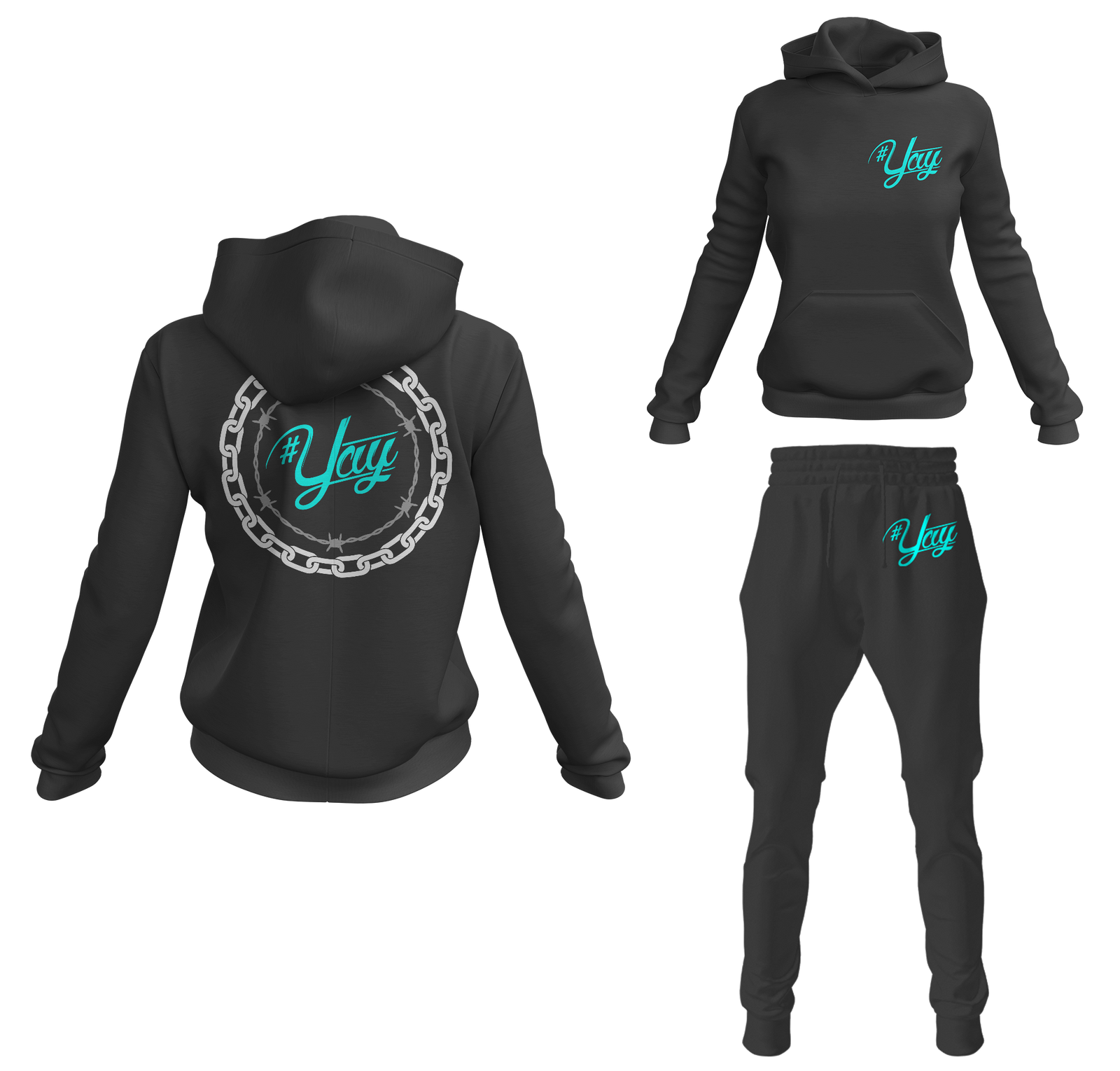 Women's Classic Chain and Barbed Yay Pullover Sweatsuits