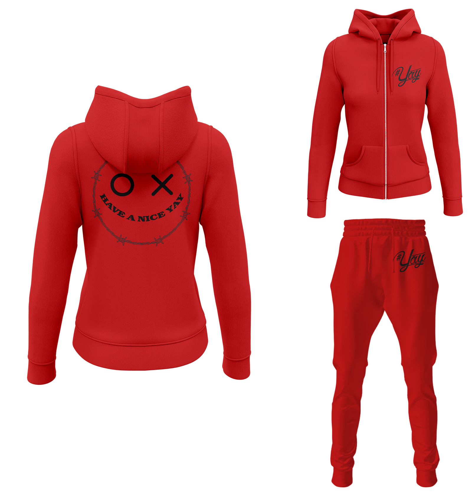 Women's Barbed Yay Zipped Sweatsuits