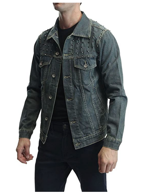 Chinx Yay Vintage Denim Spiked Jacket