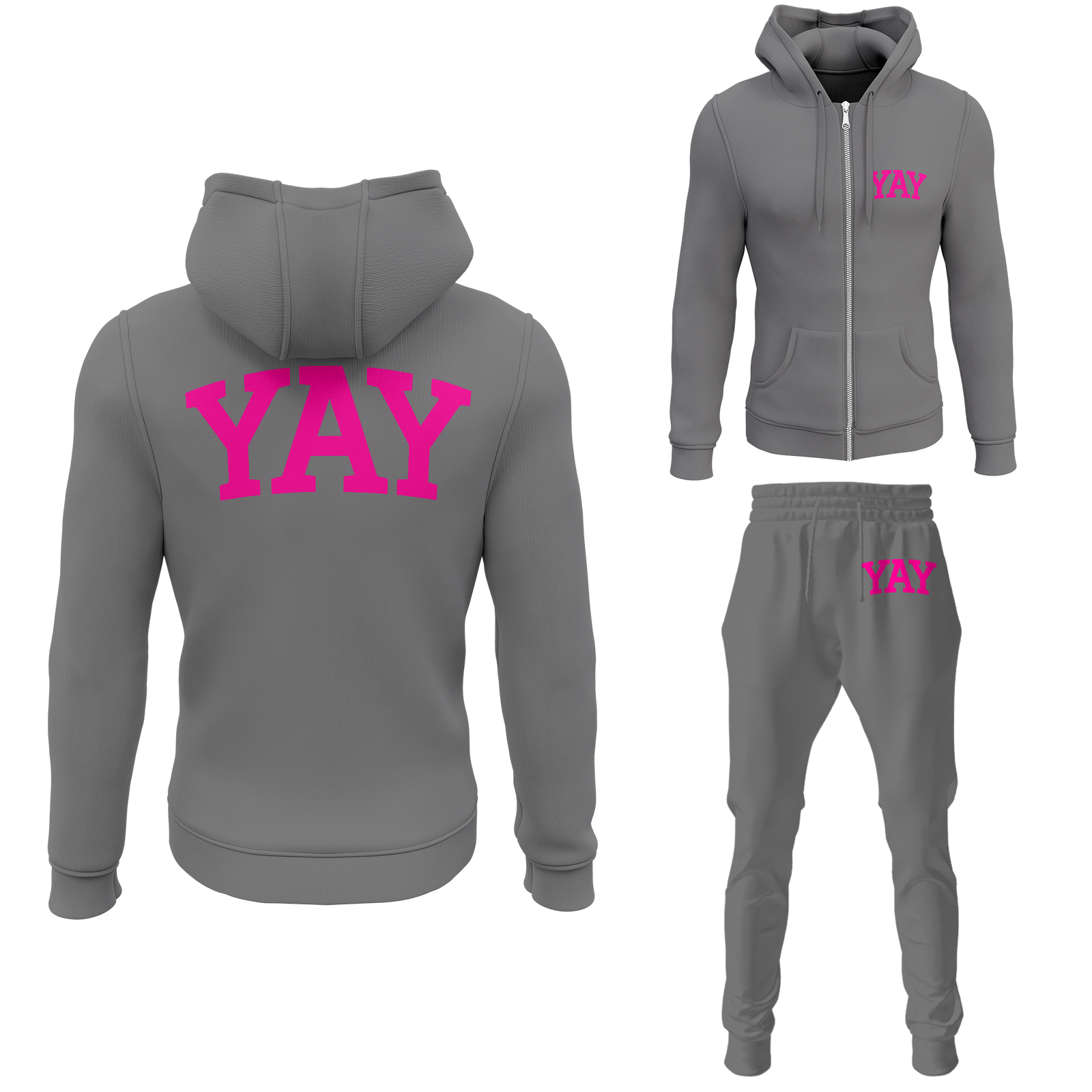 Gray Mens Yay Block Zipped Sweatsuits