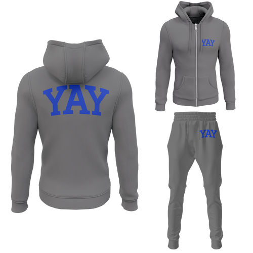 Gray Mens Yay Block Zipped Sweatsuits