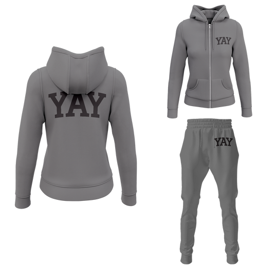 Gray Womens Yay Block Zipped Sweatsuits