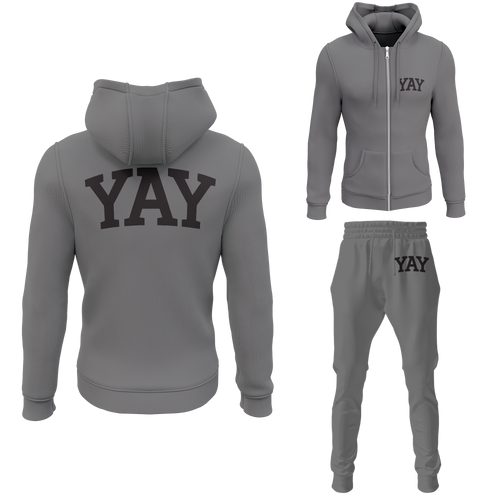 Gray Mens Yay Block Zipped Sweatsuits