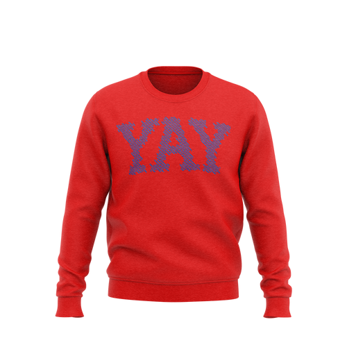 YAY Lines Crewneck Sweatshirt (Red)