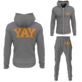 Gray Mens Yay Block Zipped Sweatsuits