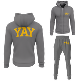 Gray Mens Yay Block Zipped Sweatsuits