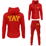 Chinx Red Mens Yay Block Zipped Sweatsuits